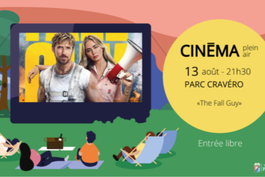 Le Mercredi 13 août 2025, la ville vous invite à une soirée cinéma gratuite en plein air au Parc Cravéro avec la projection du film « The Fall Guy »